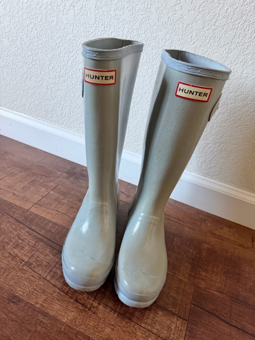 Hunter Light Blue/Gray Rain Boots